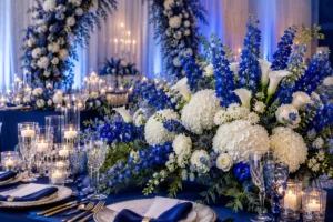 Rosas e hydrangeas para casamento