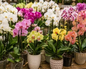 Plantas de orquídieas naturais para floristas