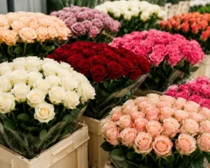 Rosas frescas para floristas