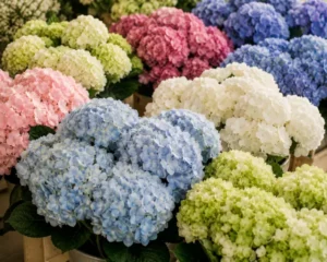Hydrangeas para profissionais do setor floral.