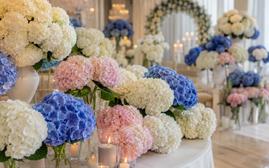 Hydrangeas para Eventos: Elegância, Volume e Cor em Decoração